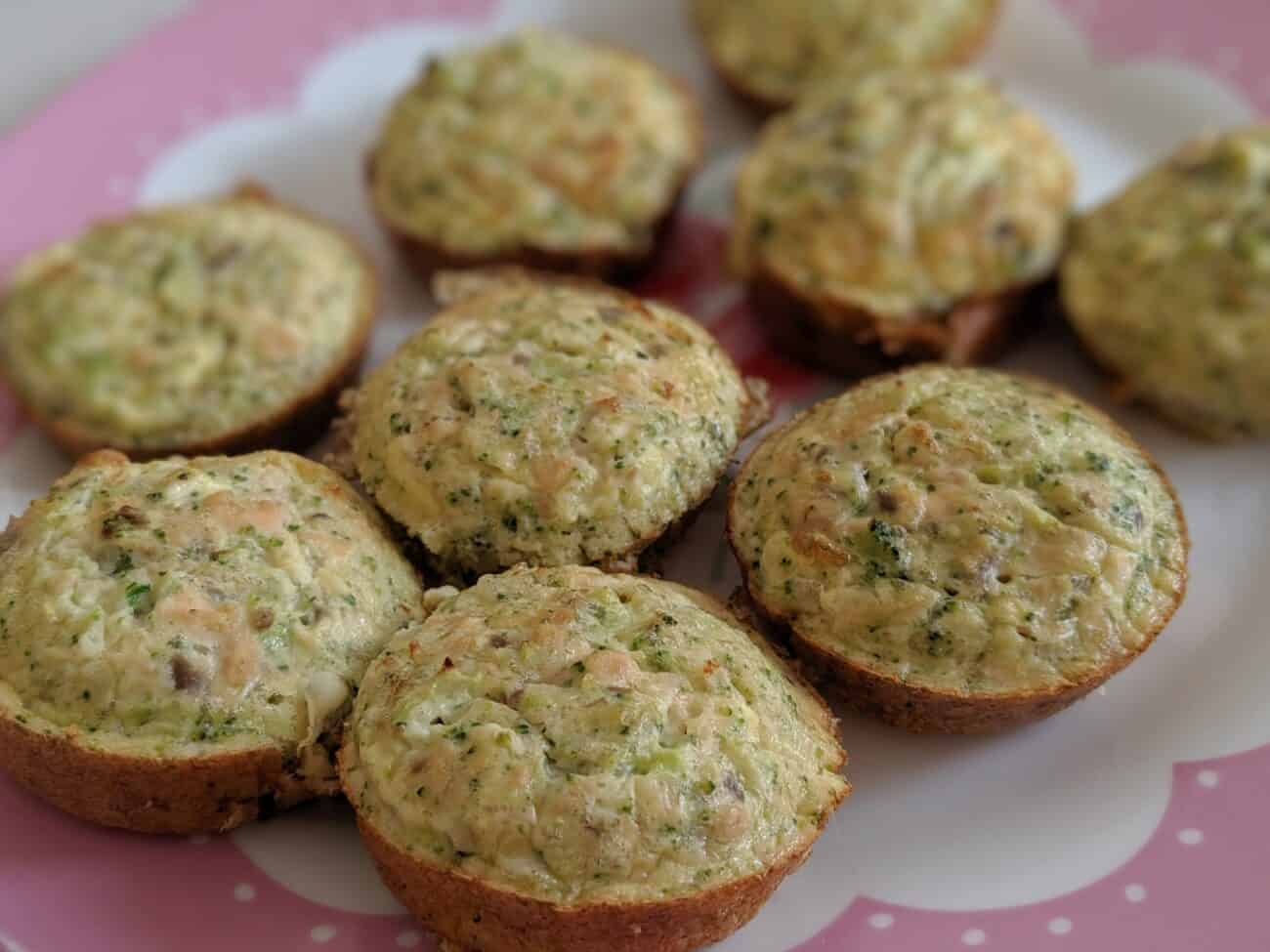 Broccoli and Salmon Crustless Quiches