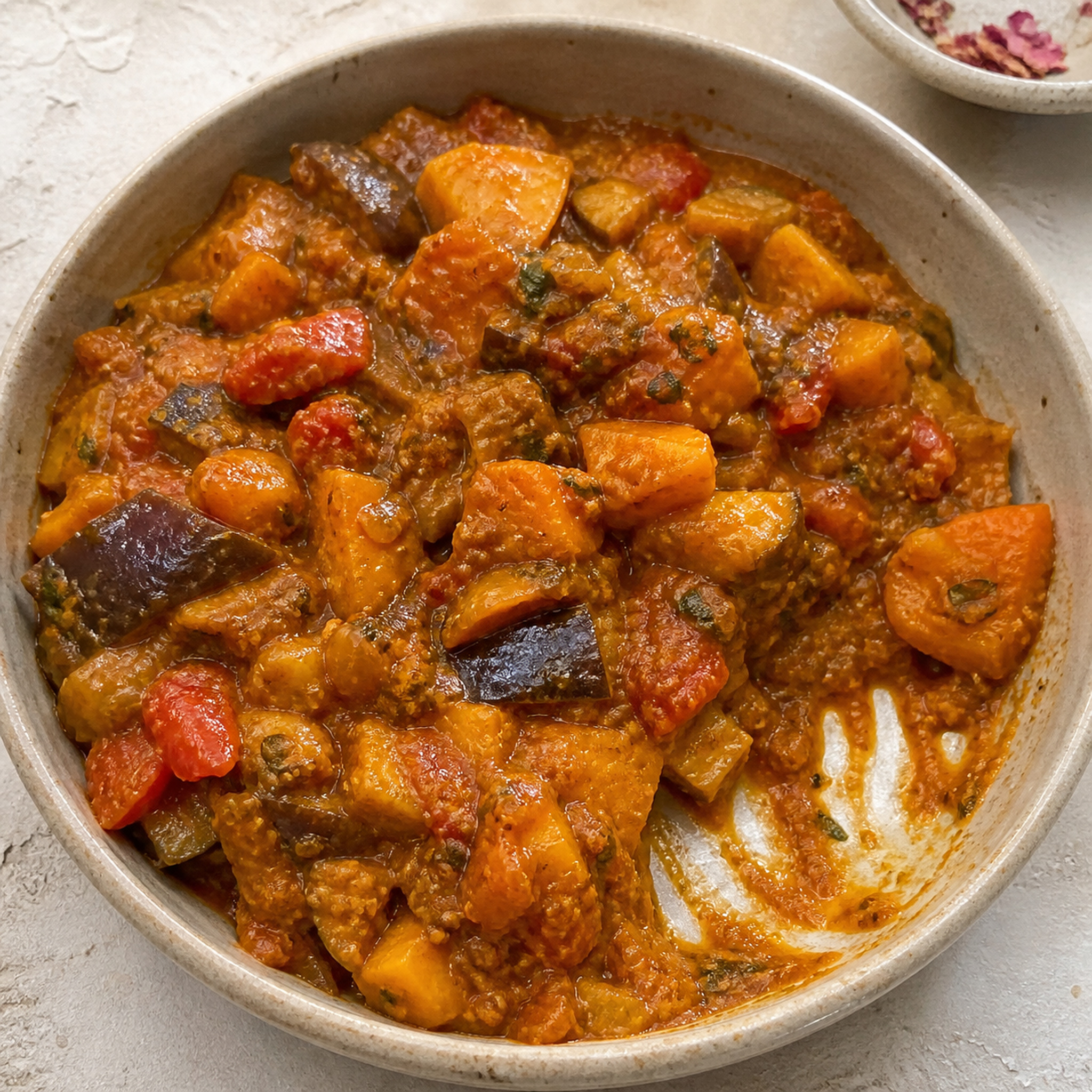 Soft vegetable and ground almond tagine