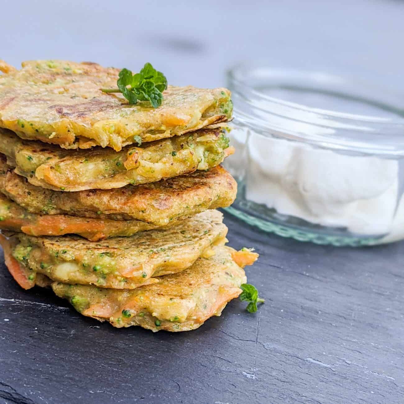 Curried Broccoli and Carrot Fritters