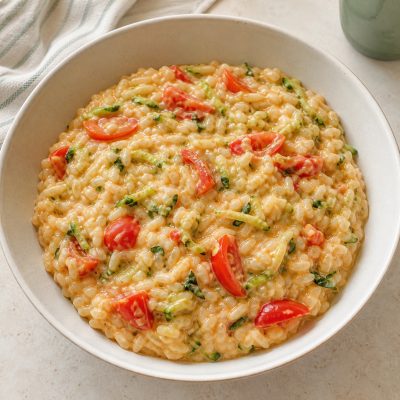 Creamy Tomato and Courgette Risotto