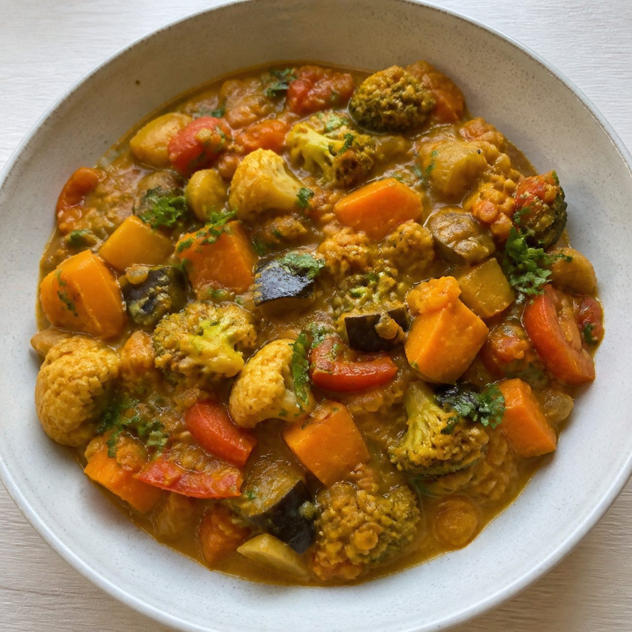 Rainbow Coconut Curry