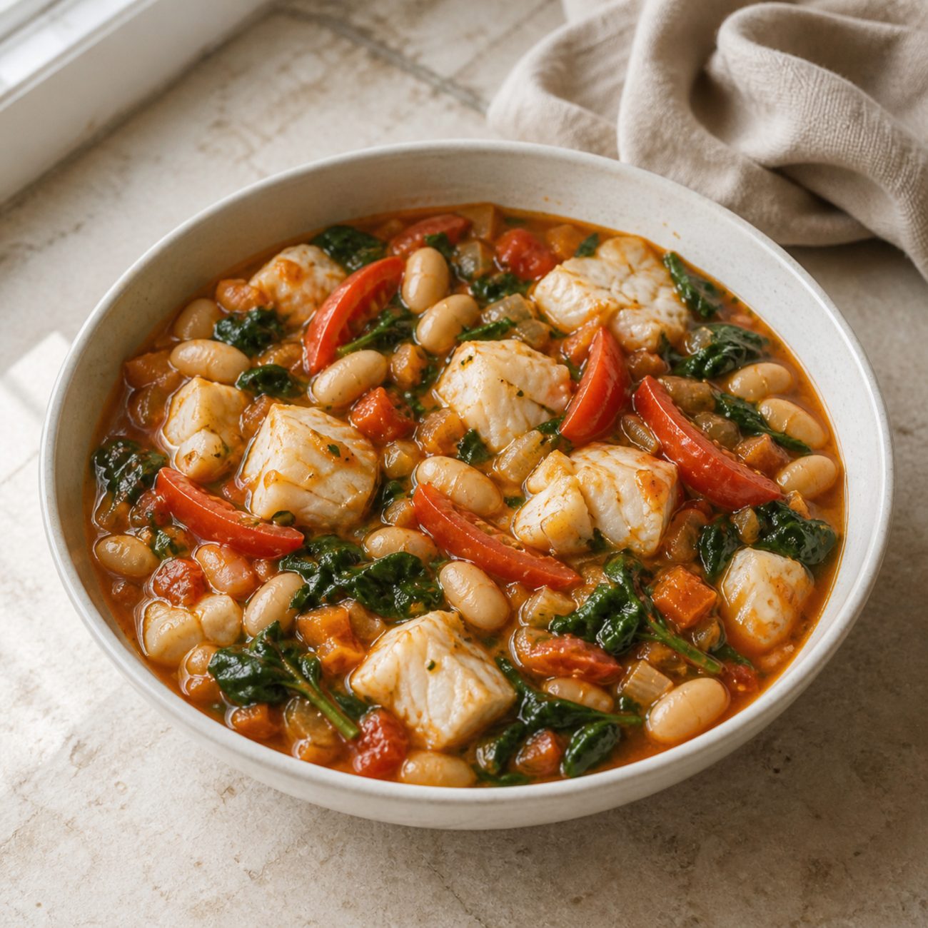 Mediterranean Fish and Bean Stew
