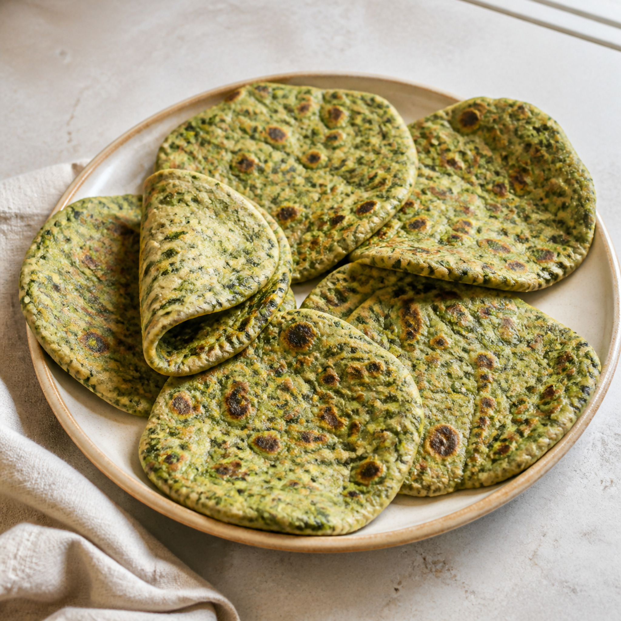 Spinach and Coriander Flatbreads