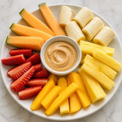 Fruit Sticks with Peanut Dip