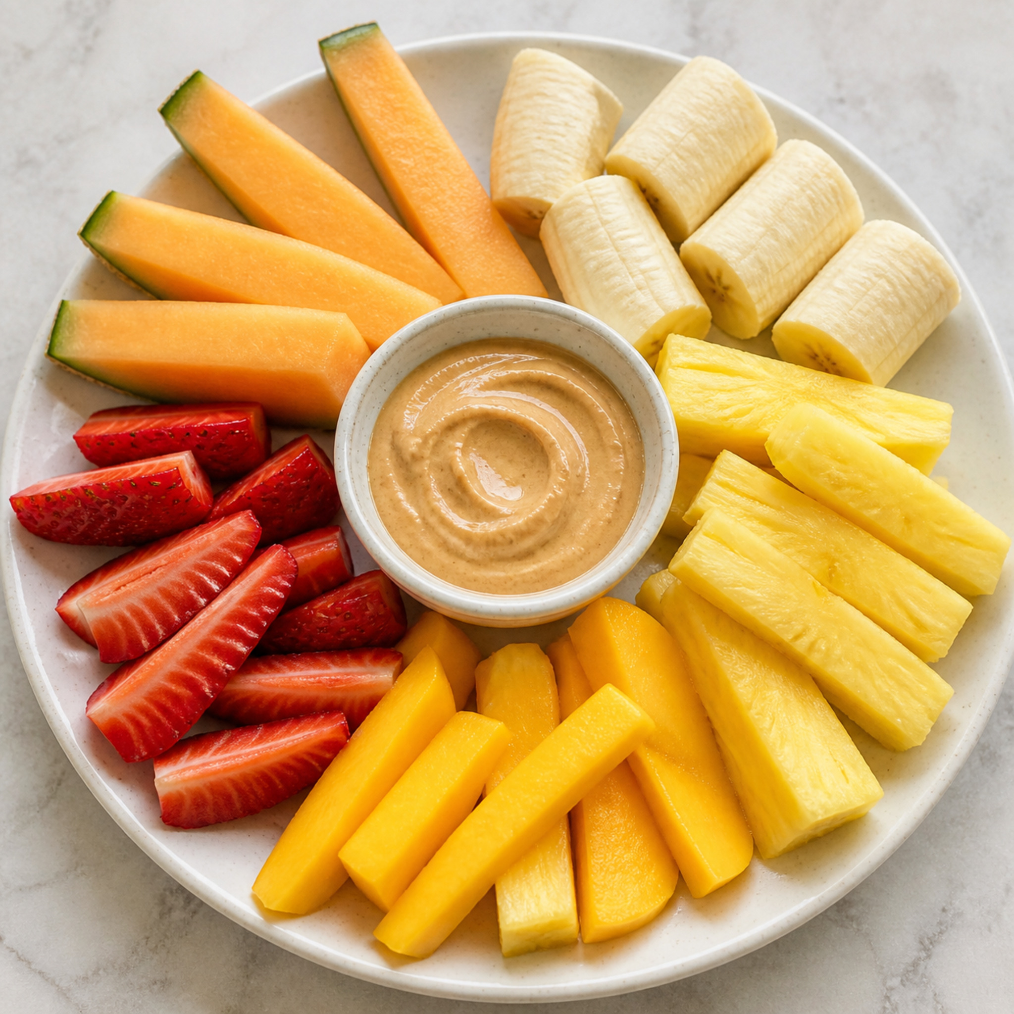 Fruit Sticks with Peanut Dip