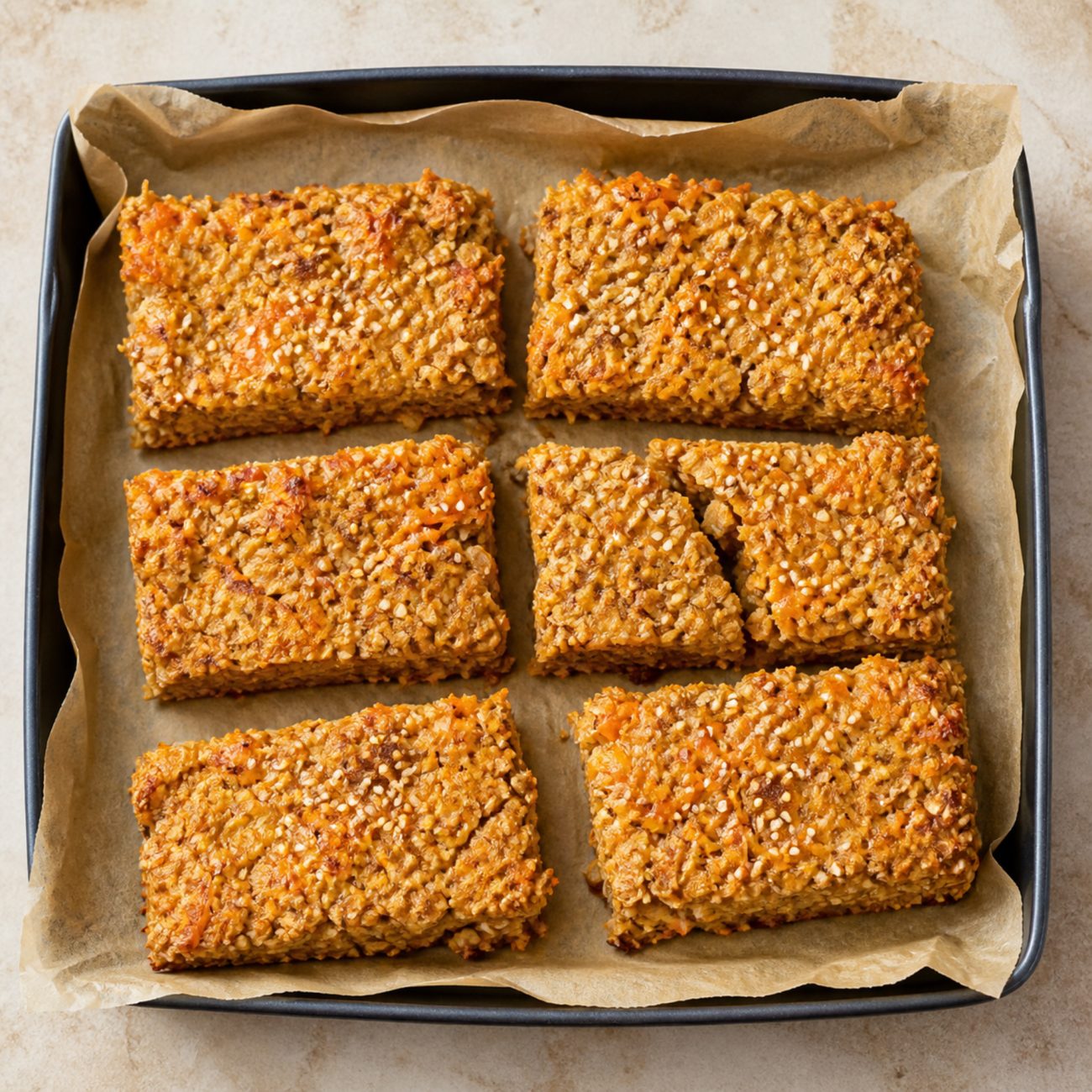 Carrot and Sesame Flapjack