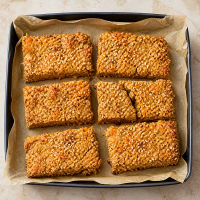 Carrot and Sesame Flapjack
